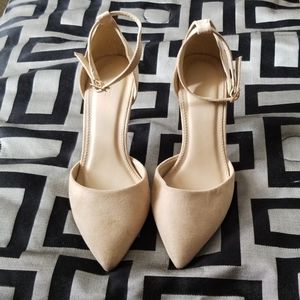 Faux suede heels